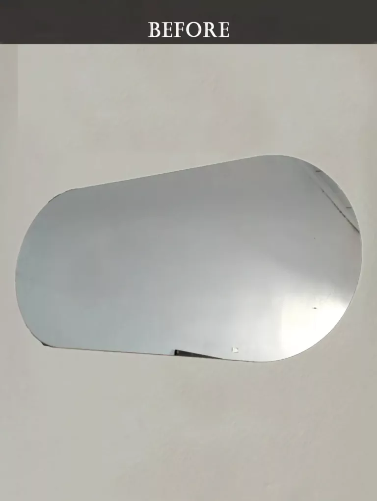 Plain wall mirror before custom engraving or design